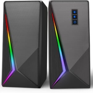 Computer Speakers, Desktop Speakers with 6 Colorful RGB Lights